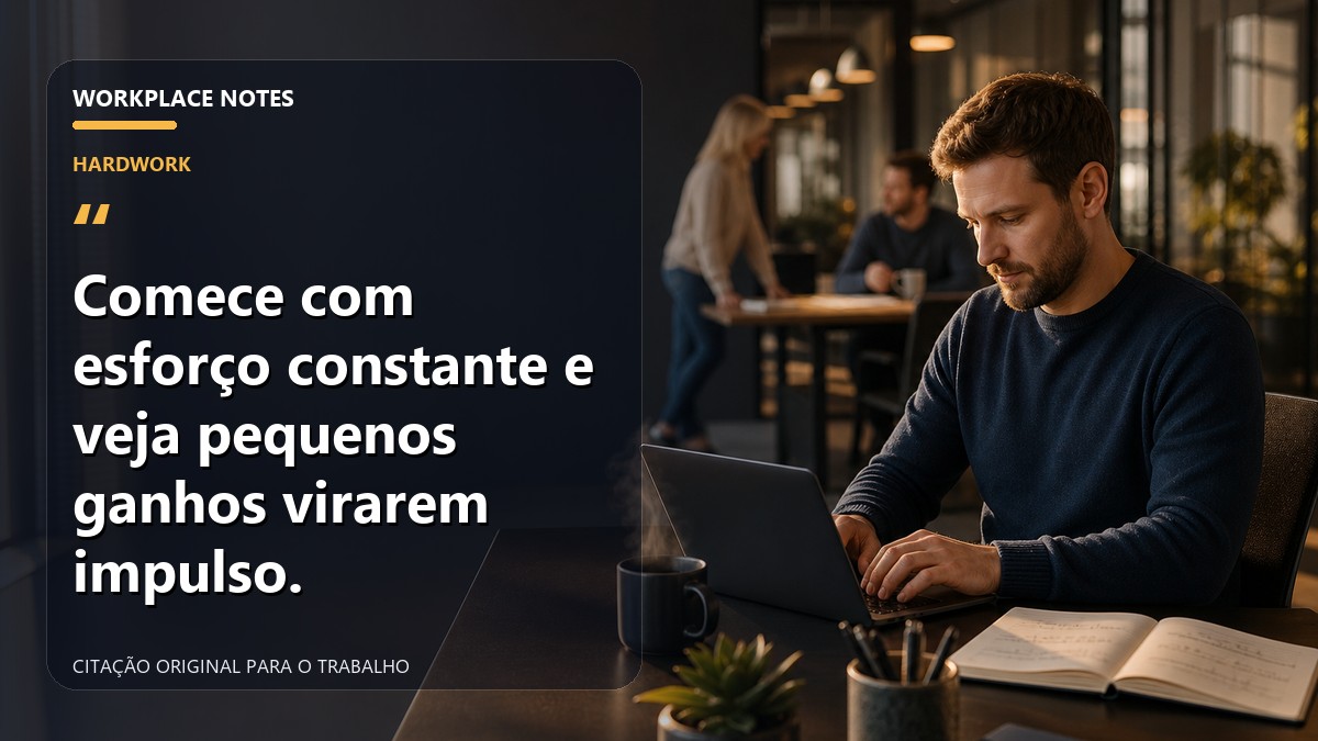 Comece com esforço constante e veja pequenos ganhos virarem impulso.