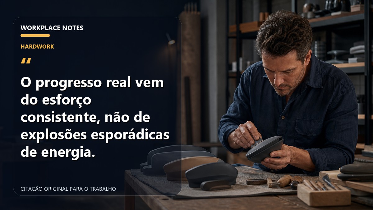 O progresso real vem do esforço consistente, não de explosões esporádicas de energia.