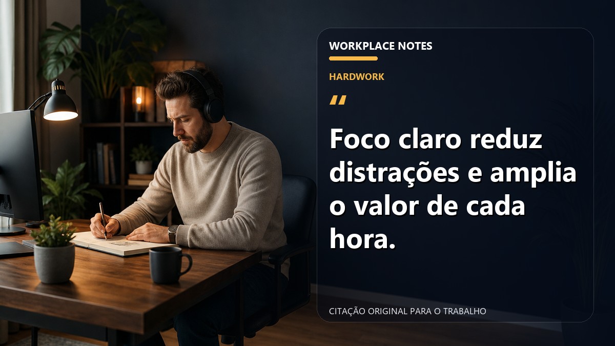 Foco claro reduz distrações e amplia o valor de cada hora.