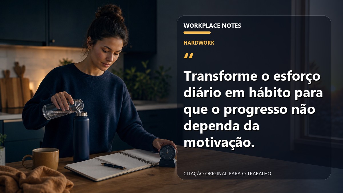 Transforme o esforço diário em hábito para que o progresso não dependa da motivação.