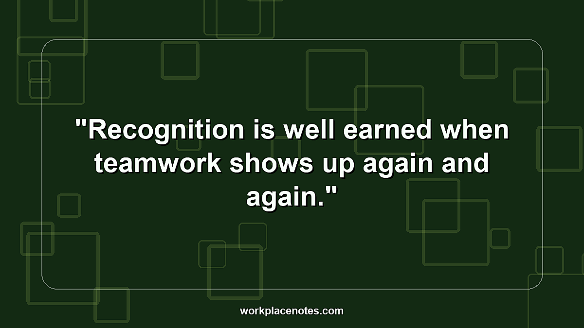 Appreciation Words for Team Spirit