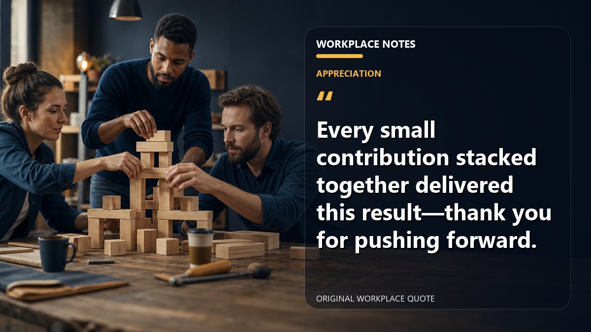 Every small contribution stacked together delivered this result—thank you for pushing forward.
