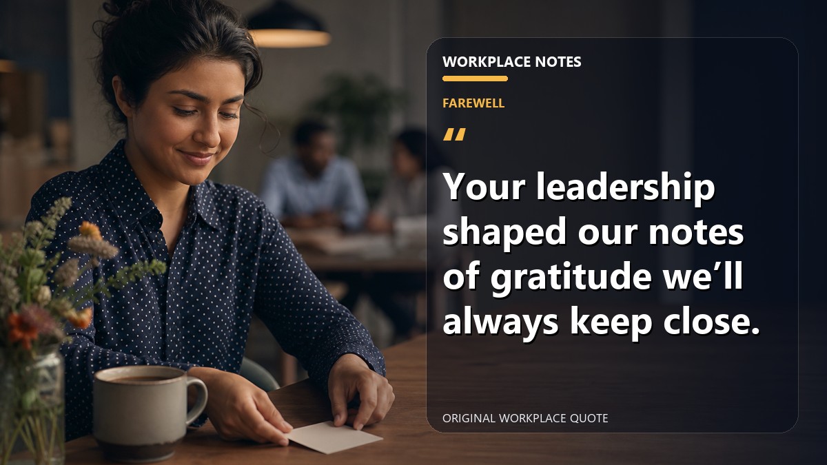 Your leadership shaped our notes of gratitude we’ll always keep close.