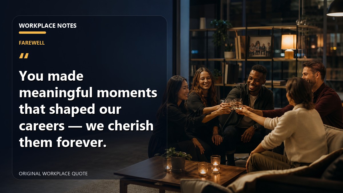 You made meaningful moments that shaped our careers — we cherish them forever.