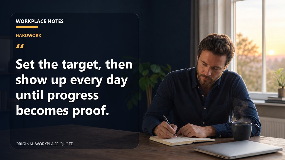 Set the target, then show up every day until progress becomes proof.