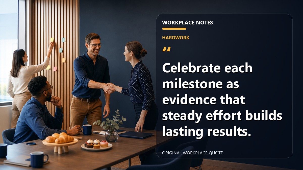 Celebrate each milestone as evidence that steady effort builds lasting results.