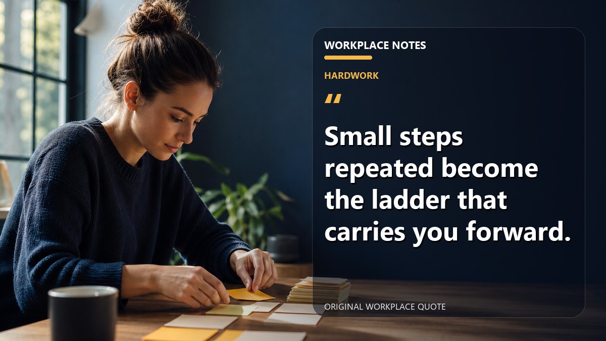 Small steps repeated become the ladder that carries you forward.