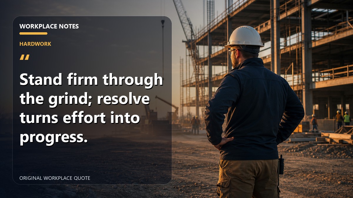 Stand firm through the grind; resolve turns effort into progress.