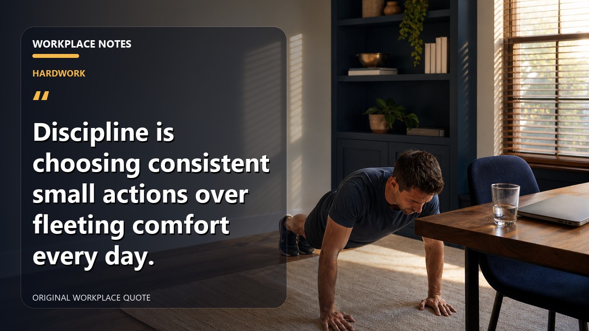 Discipline is choosing consistent small actions over fleeting comfort every day.