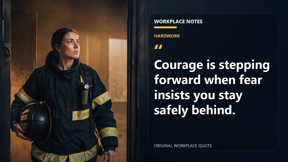 Courage is stepping forward when fear insists you stay safely behind.
