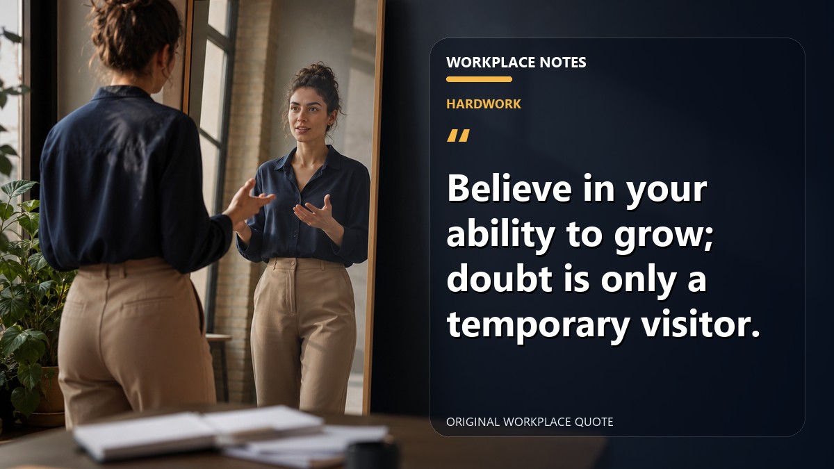 Believe in your ability to grow; doubt is only a temporary visitor.
