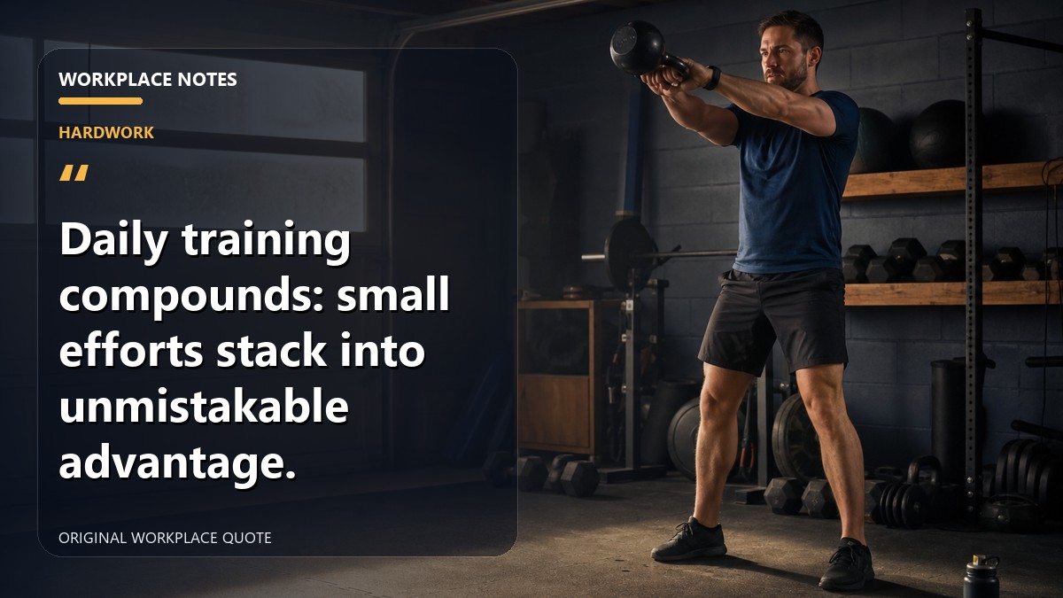 Daily training compounds: small efforts stack into unmistakable advantage.