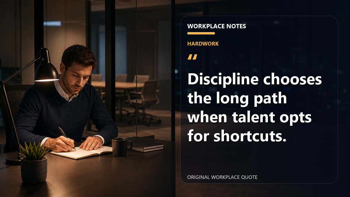 Discipline chooses the long path when talent opts for shortcuts.