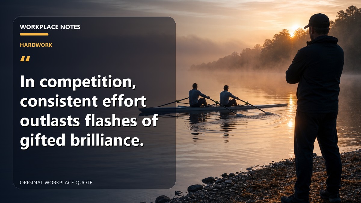 In competition, consistent effort outlasts flashes of gifted brilliance.