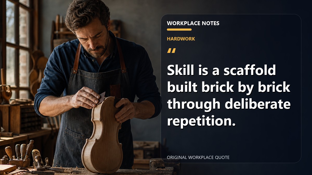 Skill is a scaffold built brick by brick through deliberate repetition.