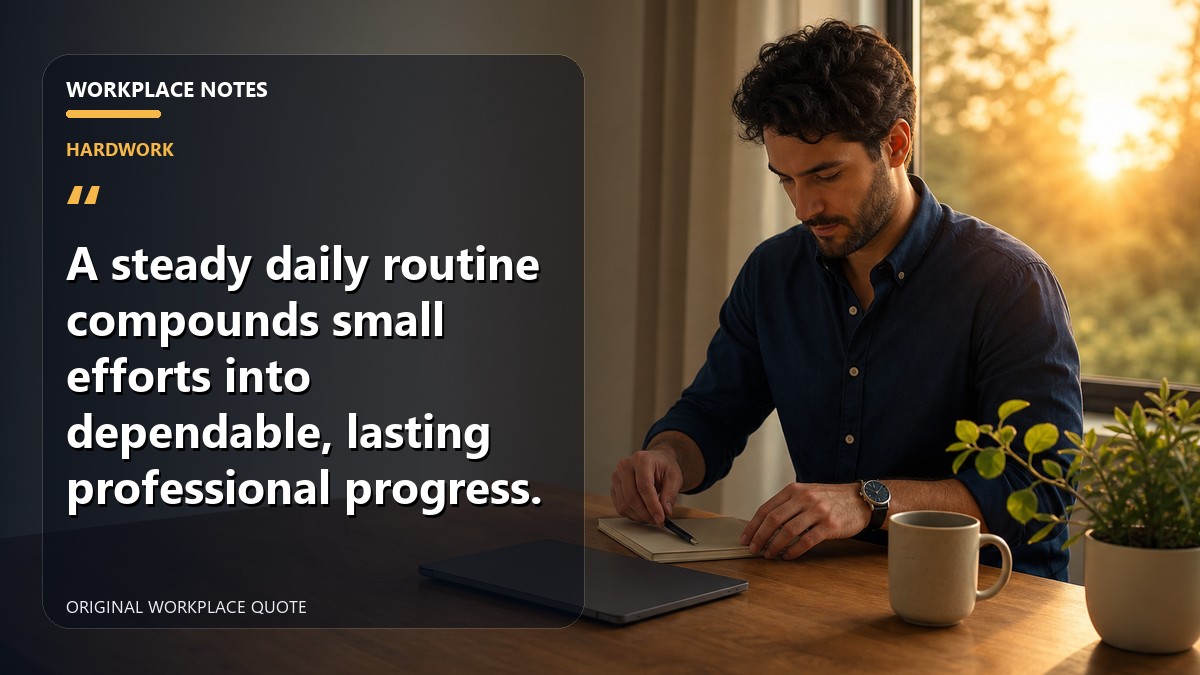 A steady daily routine compounds small efforts into dependable, lasting professional progress.