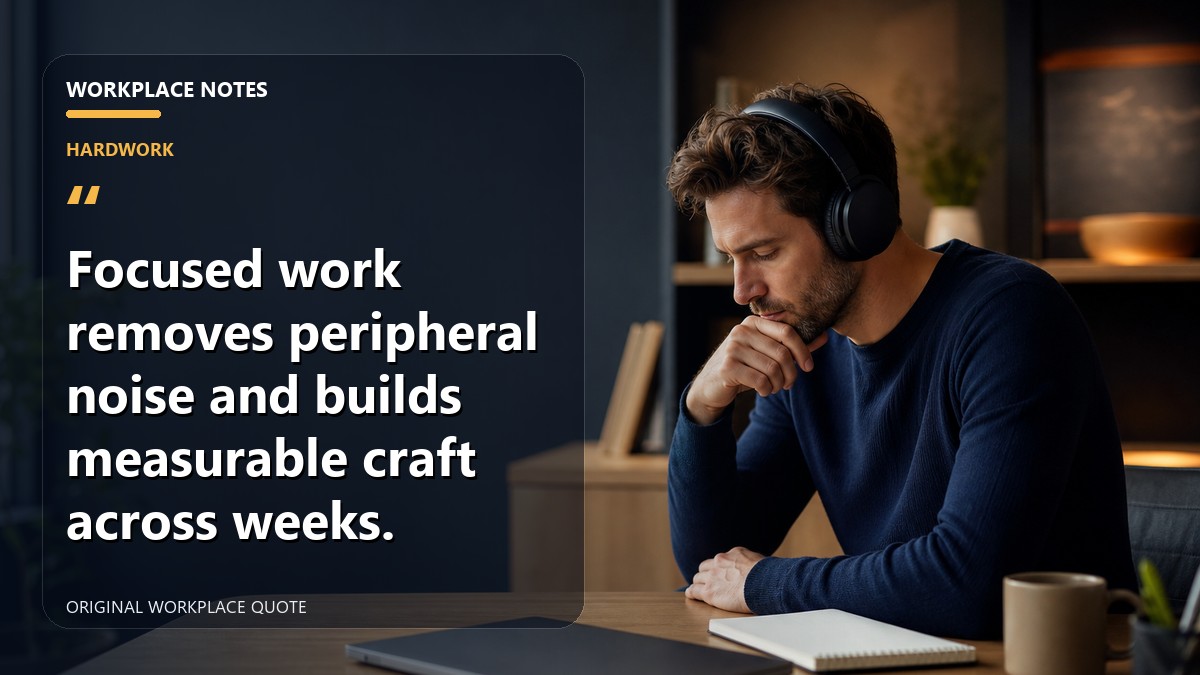 Focused work removes peripheral noise and builds measurable craft across weeks.