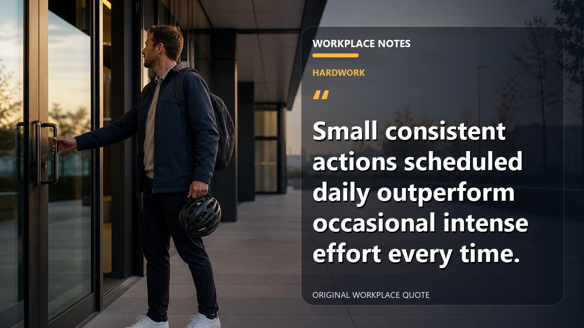 Small consistent actions scheduled daily outperform occasional intense effort every time.