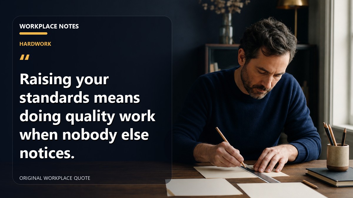 Raising your standards means doing quality work when nobody else notices.