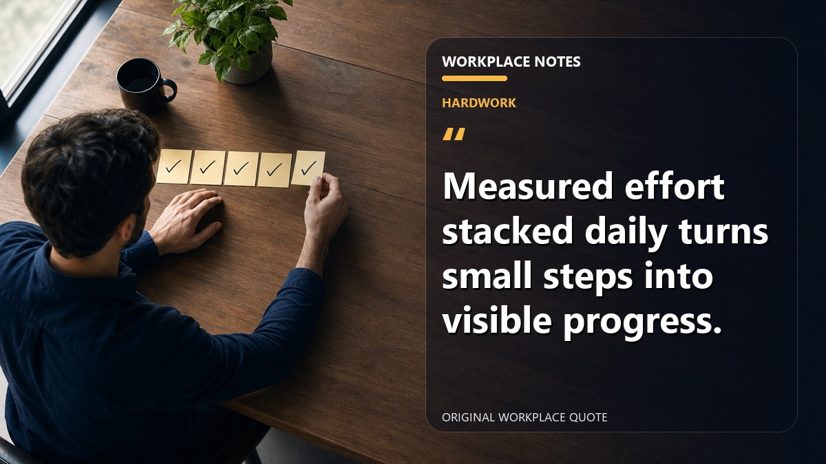 Measured effort stacked daily turns small steps into visible progress.