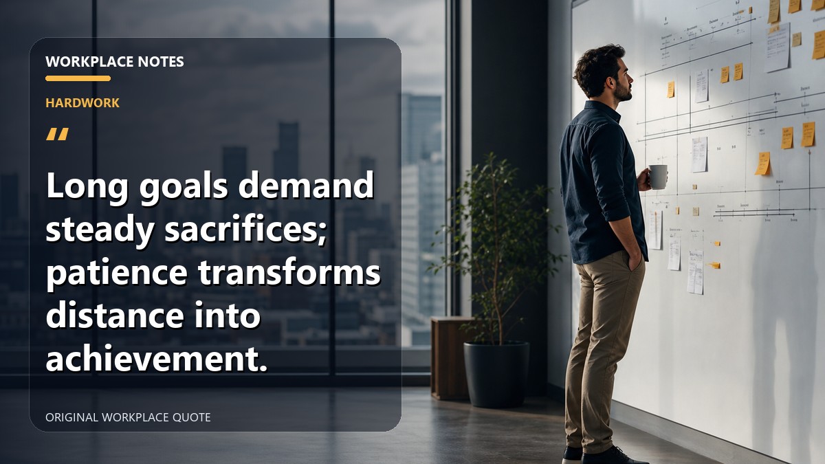Long goals demand steady sacrifices; patience transforms distance into achievement.