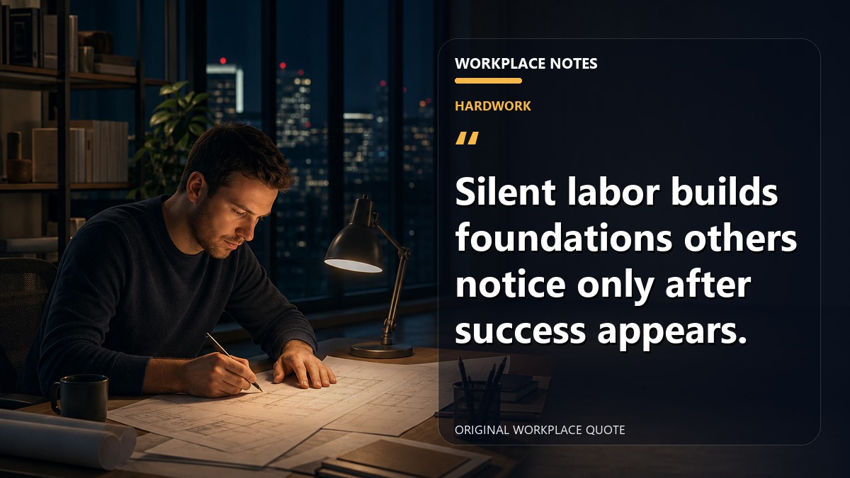 Silent labor builds foundations others notice only after success appears.