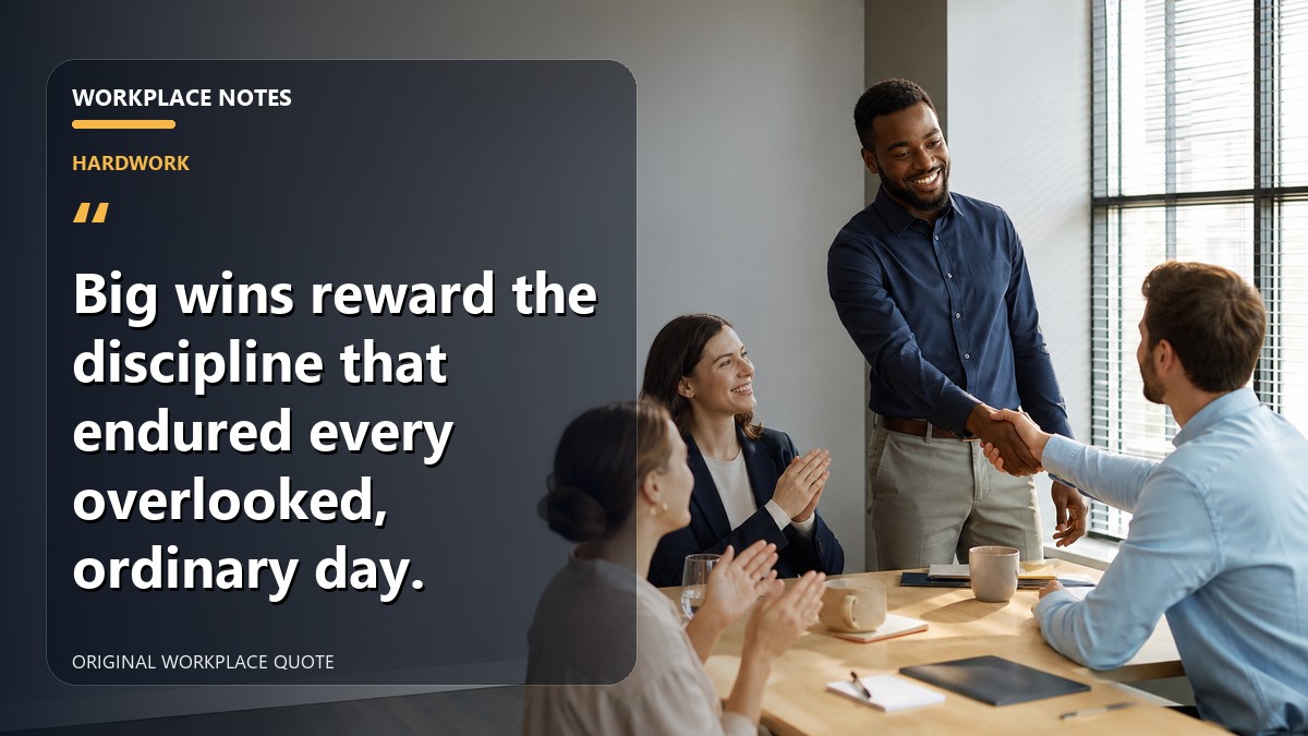 Big wins reward the discipline that endured every overlooked, ordinary day.