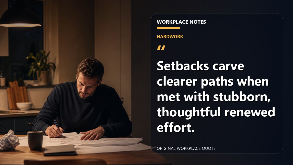 Setbacks carve clearer paths when met with stubborn, thoughtful renewed effort.
