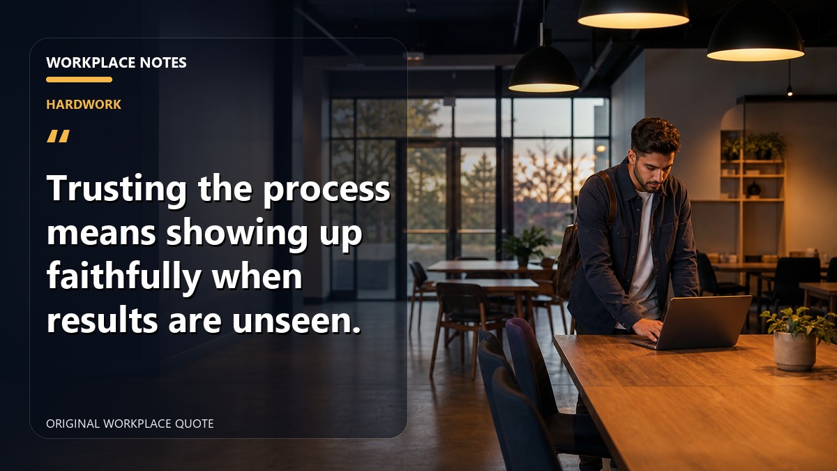 Trusting the process means showing up faithfully when results are unseen.