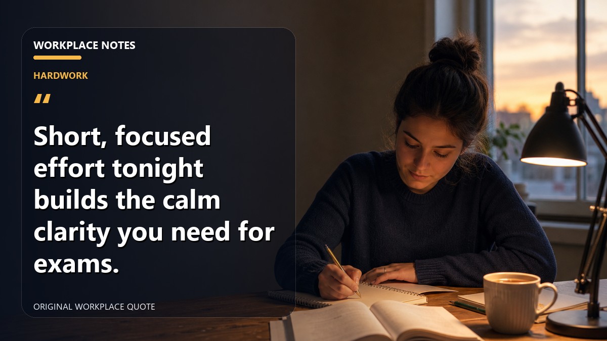 Short, focused effort tonight builds the calm clarity you need for exams.