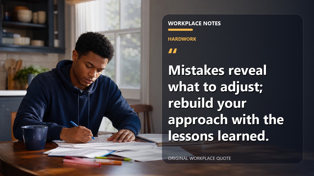 Mistakes reveal what to adjust; rebuild your approach with the lessons learned.