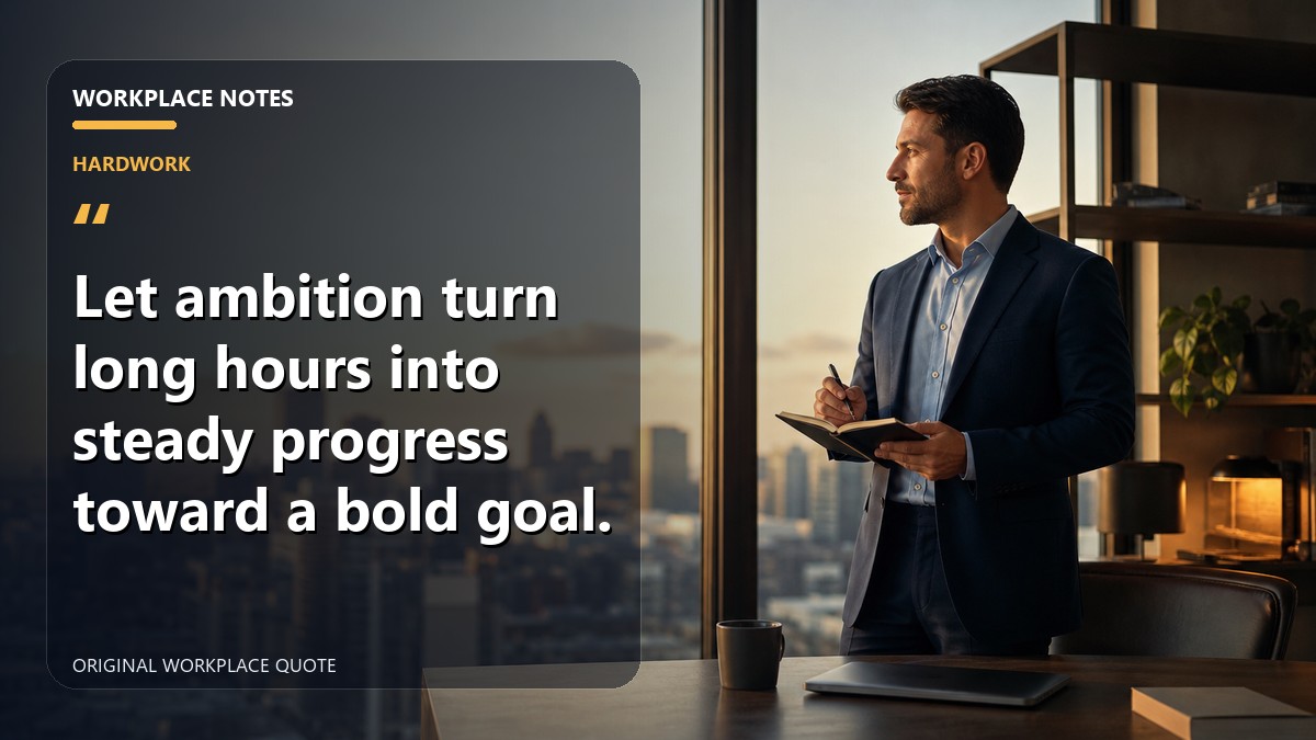 Let ambition turn long hours into steady progress toward a bold goal.
