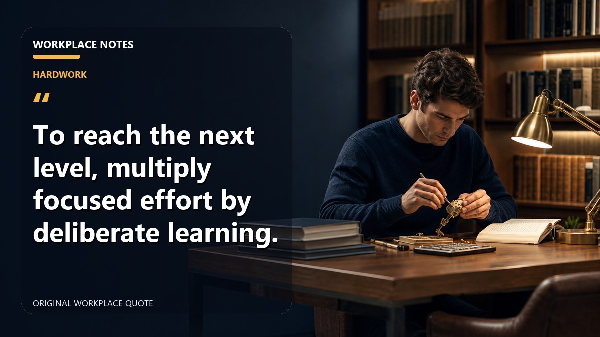 To reach the next level, multiply focused effort by deliberate learning.