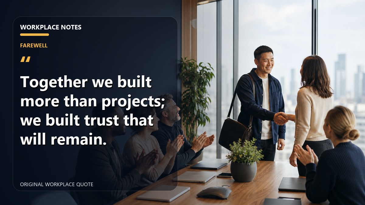 Together we built more than projects; we built trust that will remain.