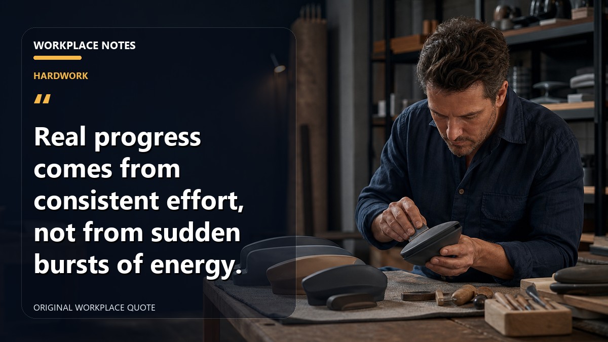 Real progress comes from consistent effort, not from sudden bursts of energy.