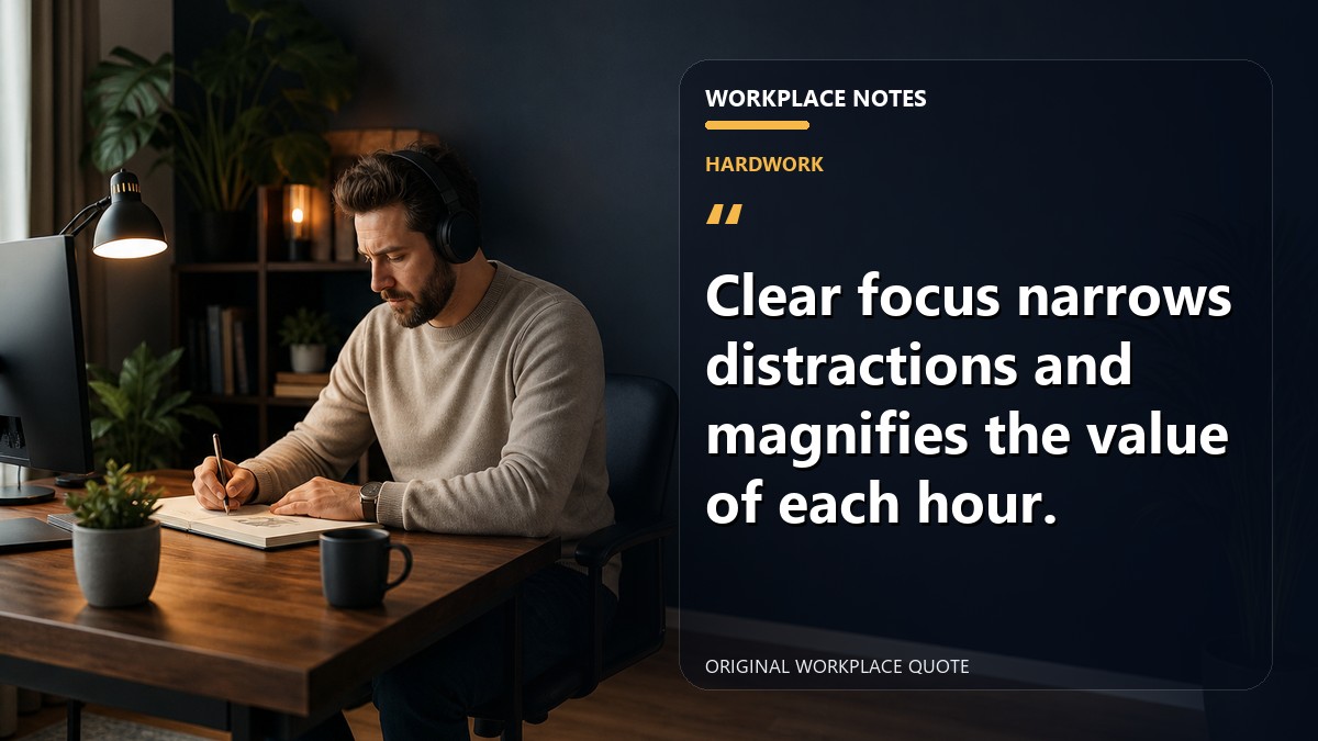 Clear focus narrows distractions and magnifies the value of each hour.