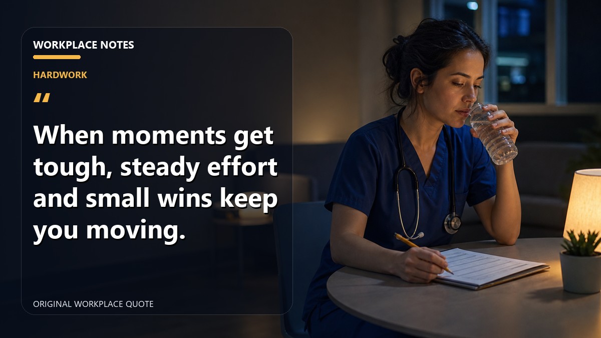 When moments get tough, steady effort and small wins keep you moving.