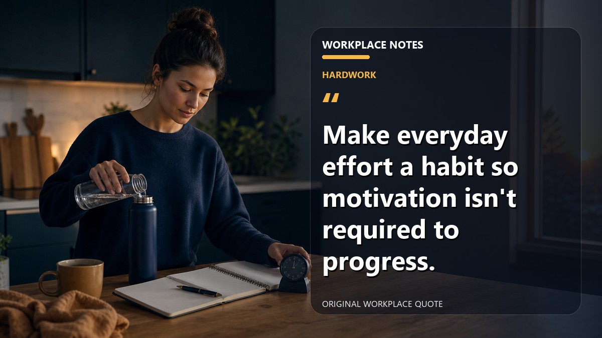 Make everyday effort a habit so motivation isn't required to progress.