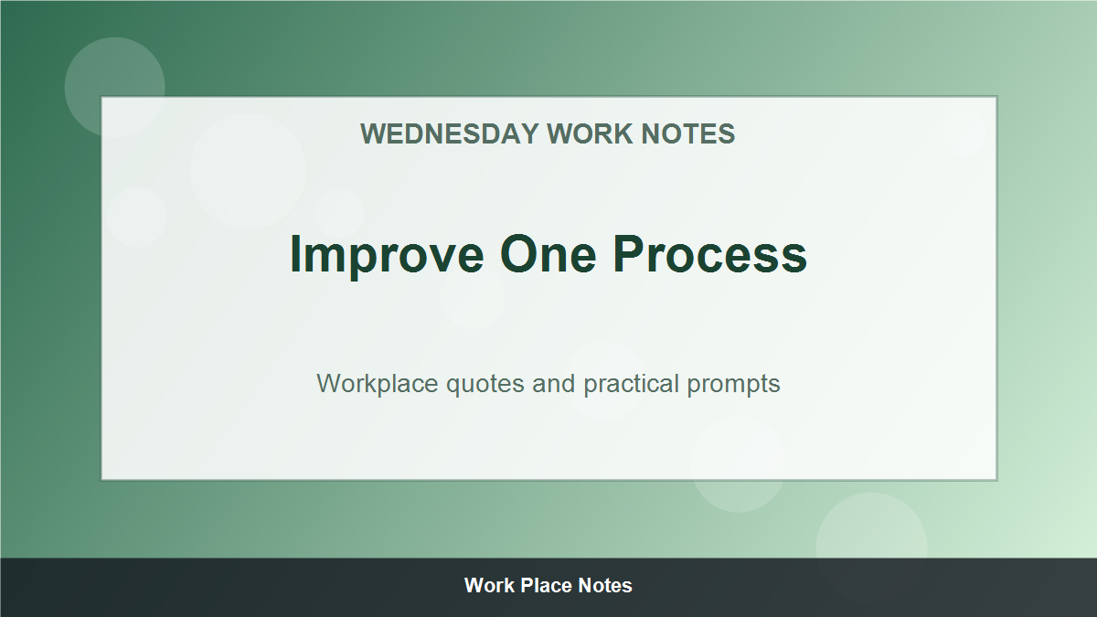 Wednesday Motivational Quotes for Work - Improve One Process