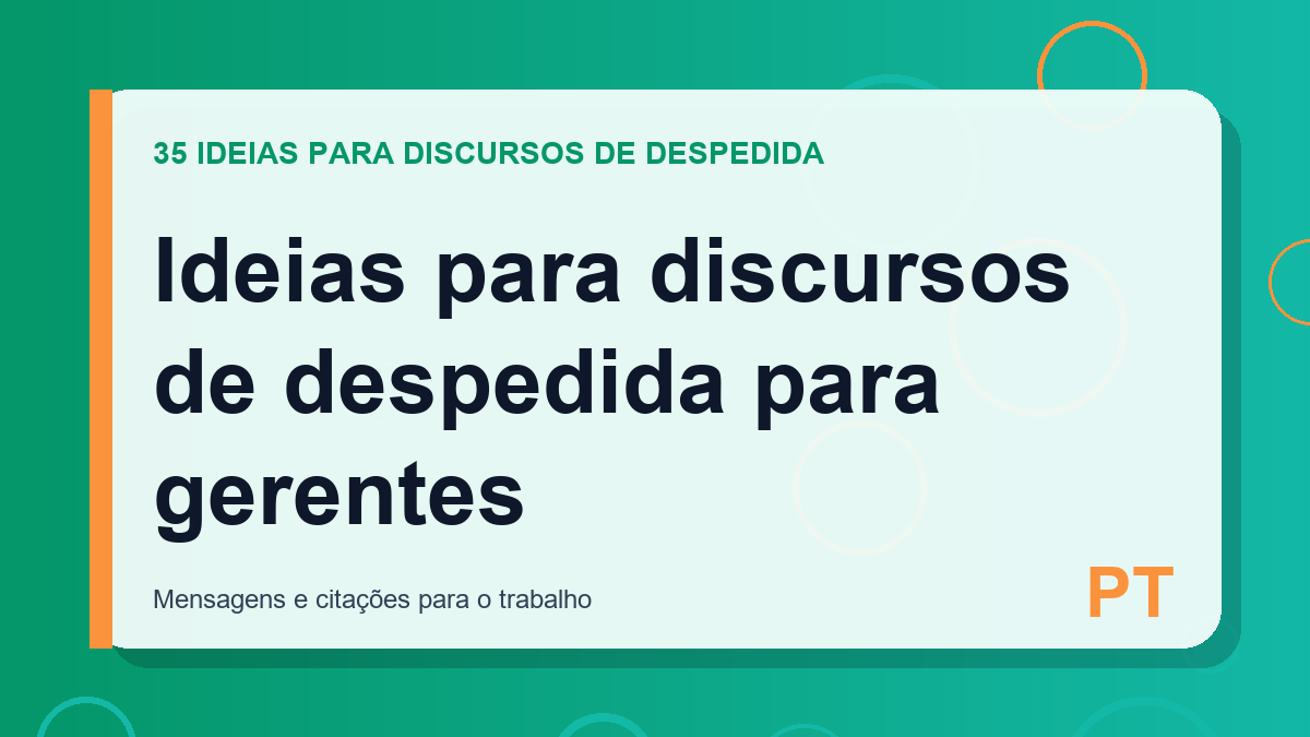 Ideias para discursos de despedida para gerentes