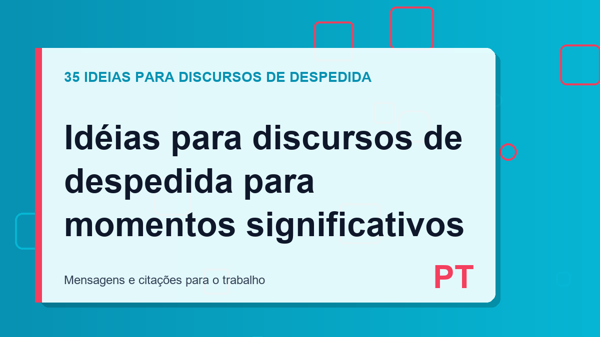 Idéias para discursos de despedida para momentos significativos