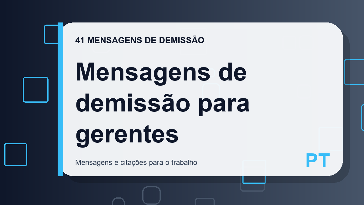Mensagens de demissão para gerentes