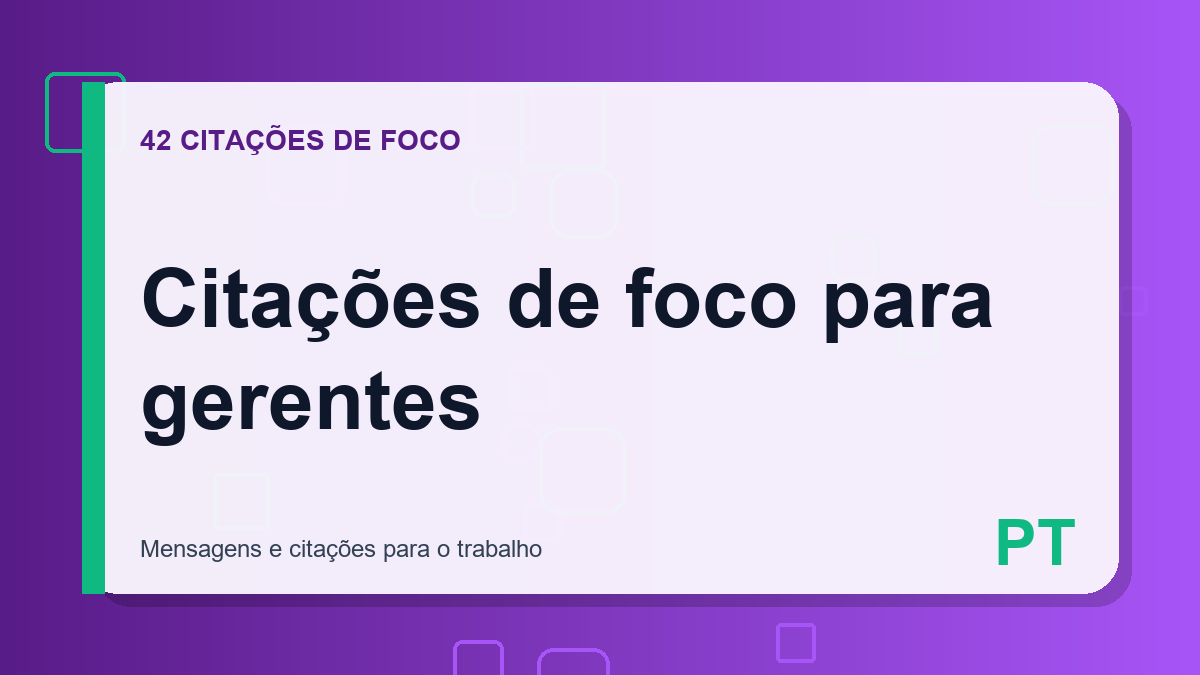 Citações de foco para gerentes