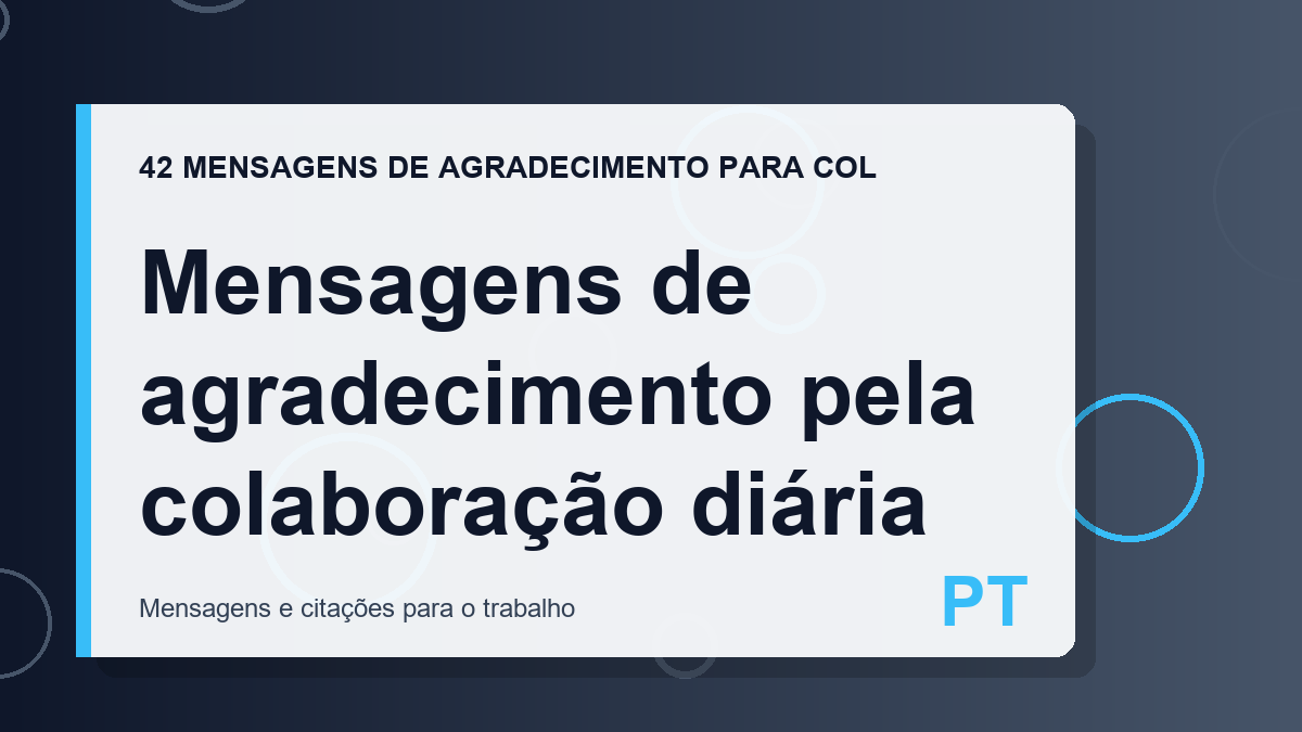 Mensagens de agradecimento pela colaboração diária