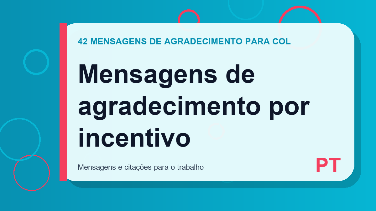 Mensagens de agradecimento por incentivo