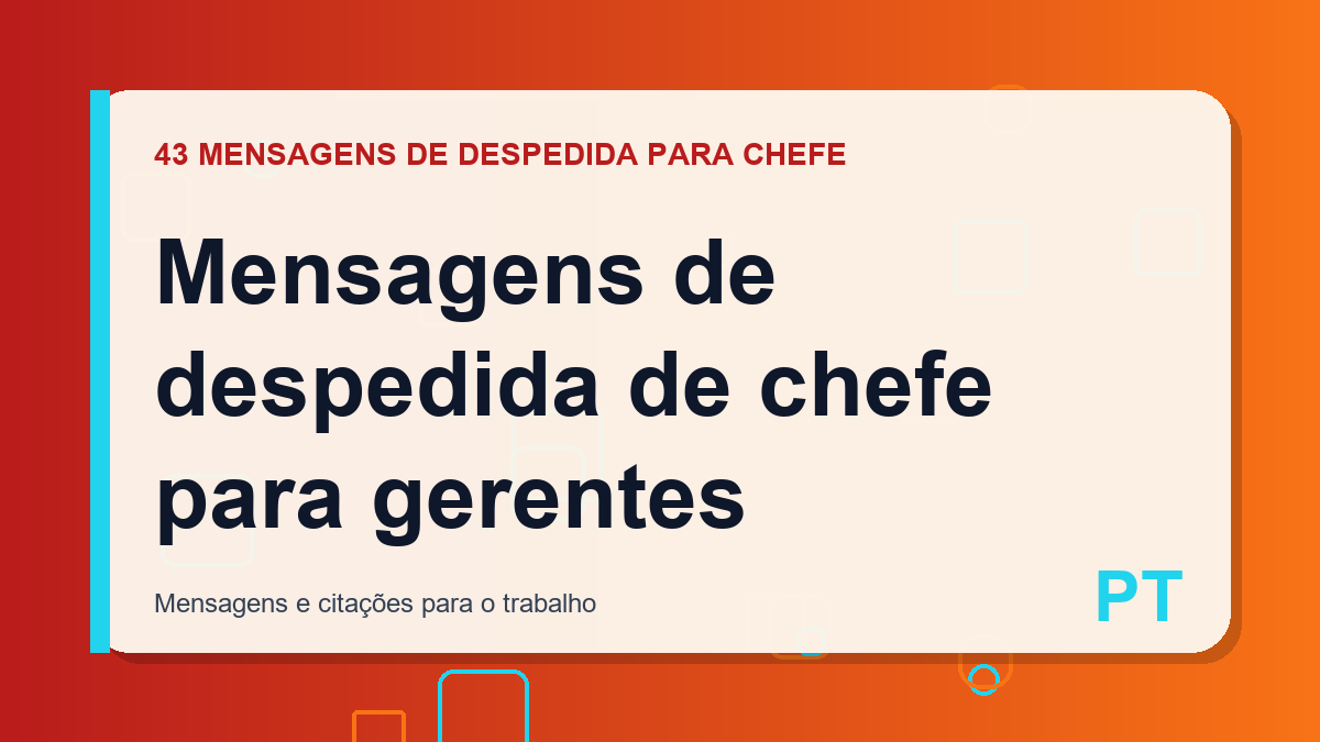 Mensagens de despedida de chefe para gerentes