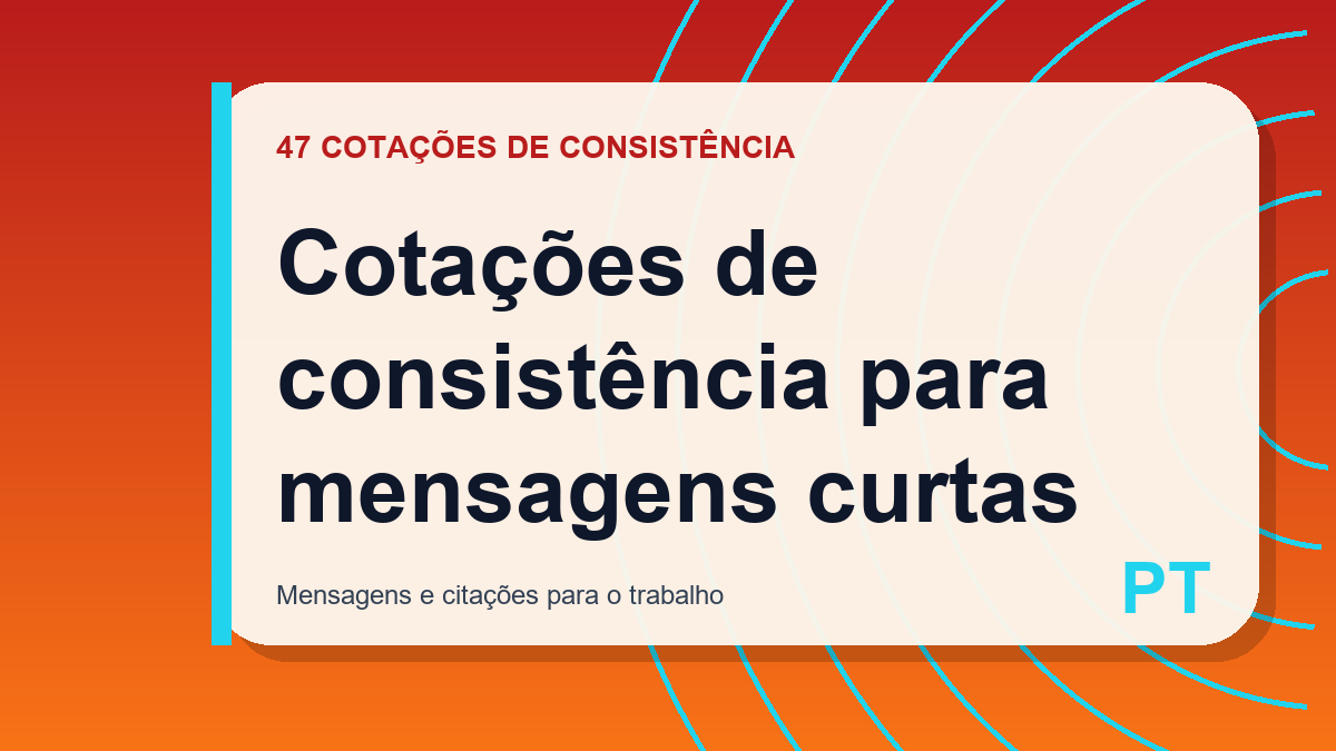 Cotações de consistência para mensagens curtas