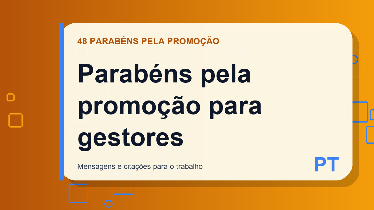 Parabéns pela promoção para gestores