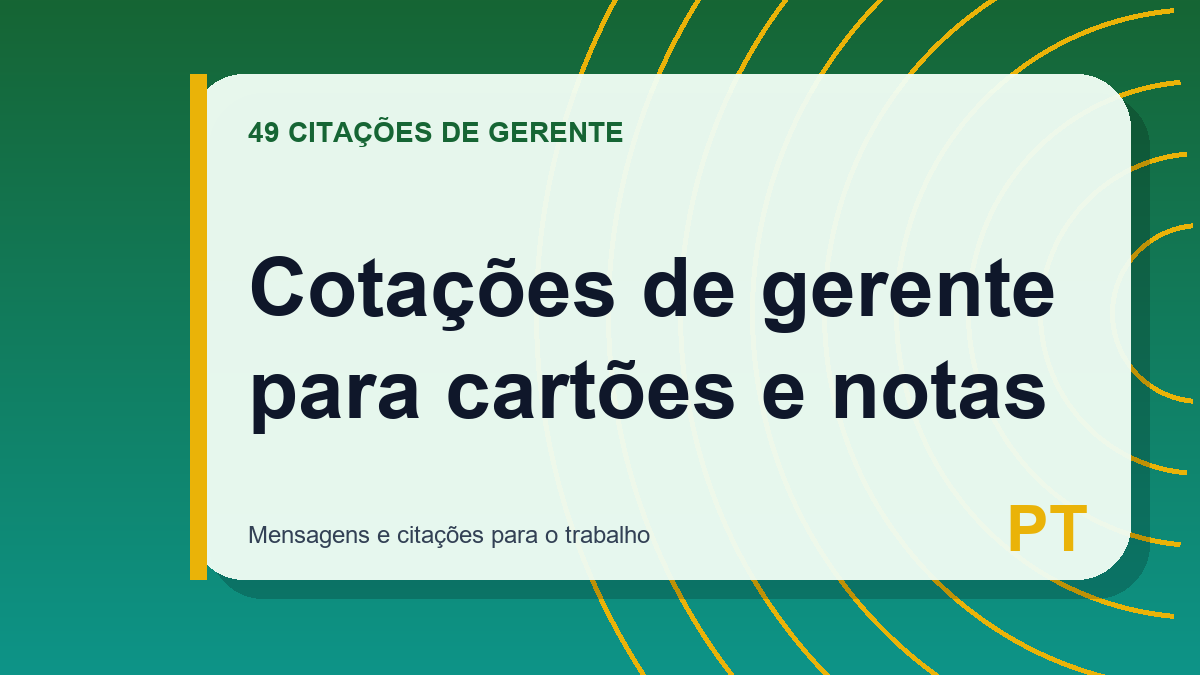Cotações de gerente para cartões e notas