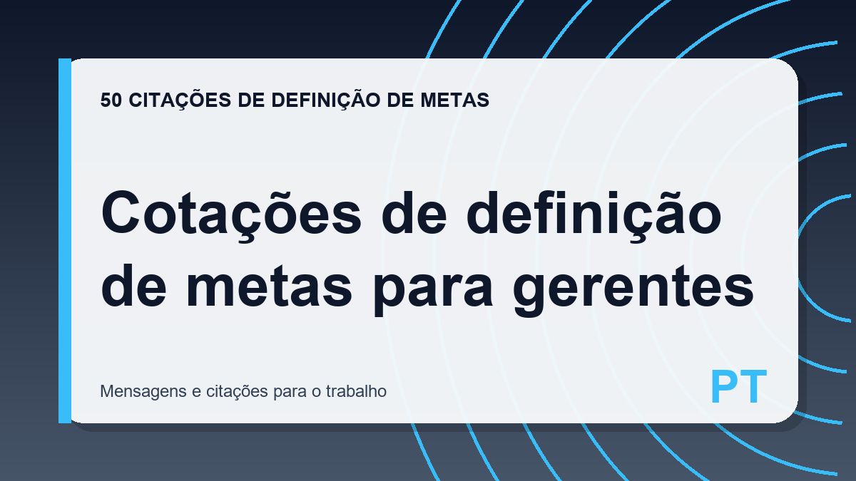 Cotações de definição de metas para gerentes